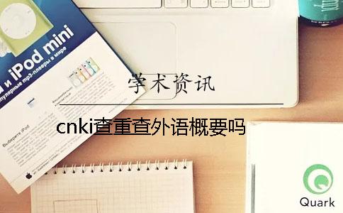 cnki查重查外语概要吗