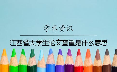 江西省大学生论文查重是什么意思