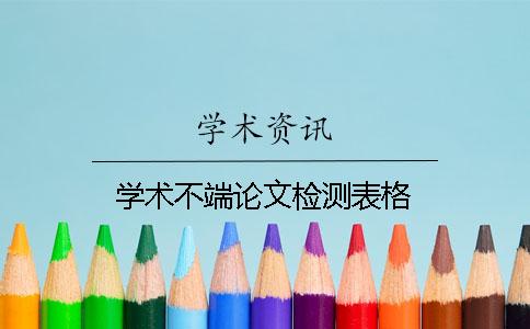 学术不端论文检测表格