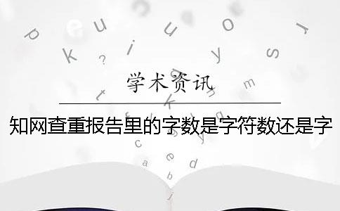 知网查重报告里的字数是字符数还是字数