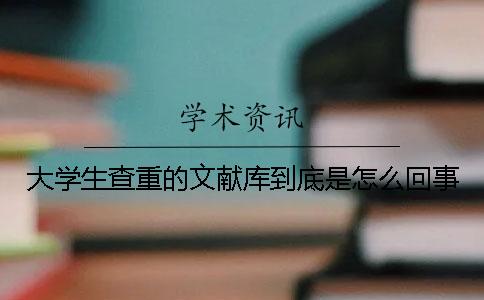 大学生查重的文献库到底是怎么回事